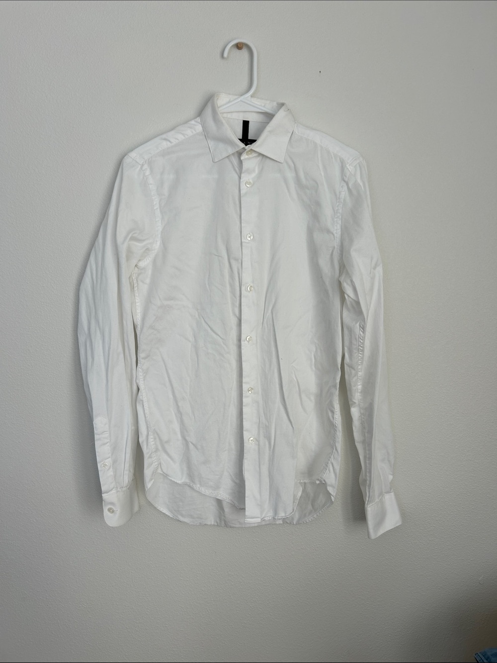Classic Men's White Button-Down Dress Shirt